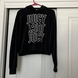 Juicy Couture Black Velour Hoodie; Size XS